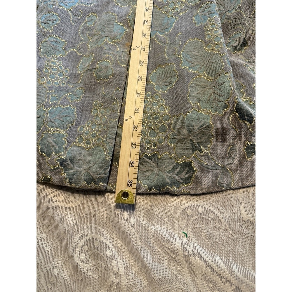 VNTG Y2K Green Gold Floral Tapestry Dress Coat Theater Princess BohoFairy Core S - Picture 10 of 12